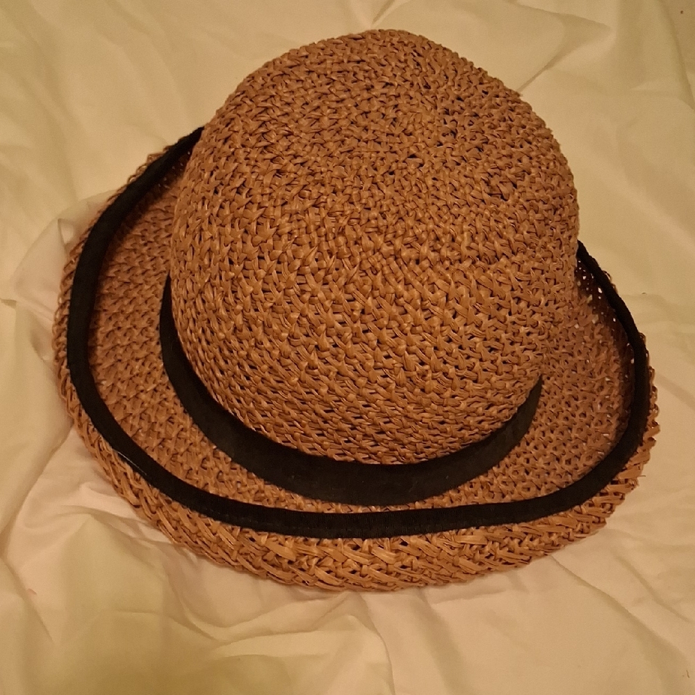 Eric Javits Brown Fedora with Black Trim